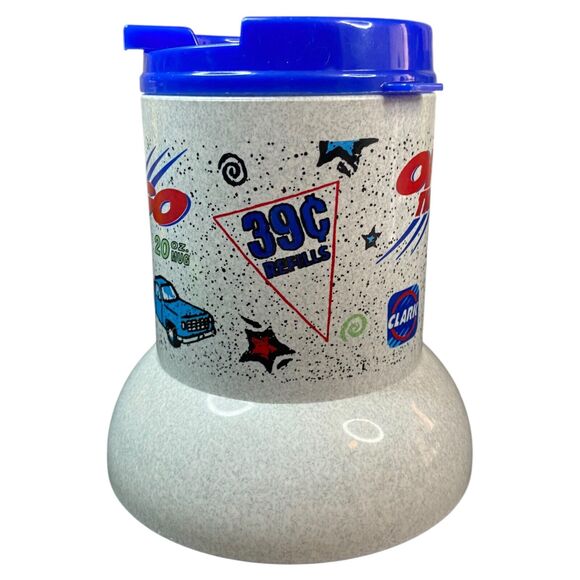 Road Warrior CLARK Gas Station Reusable Travel Mug Wide Base Non-Slip Blue 90s - Picture 5 of 13